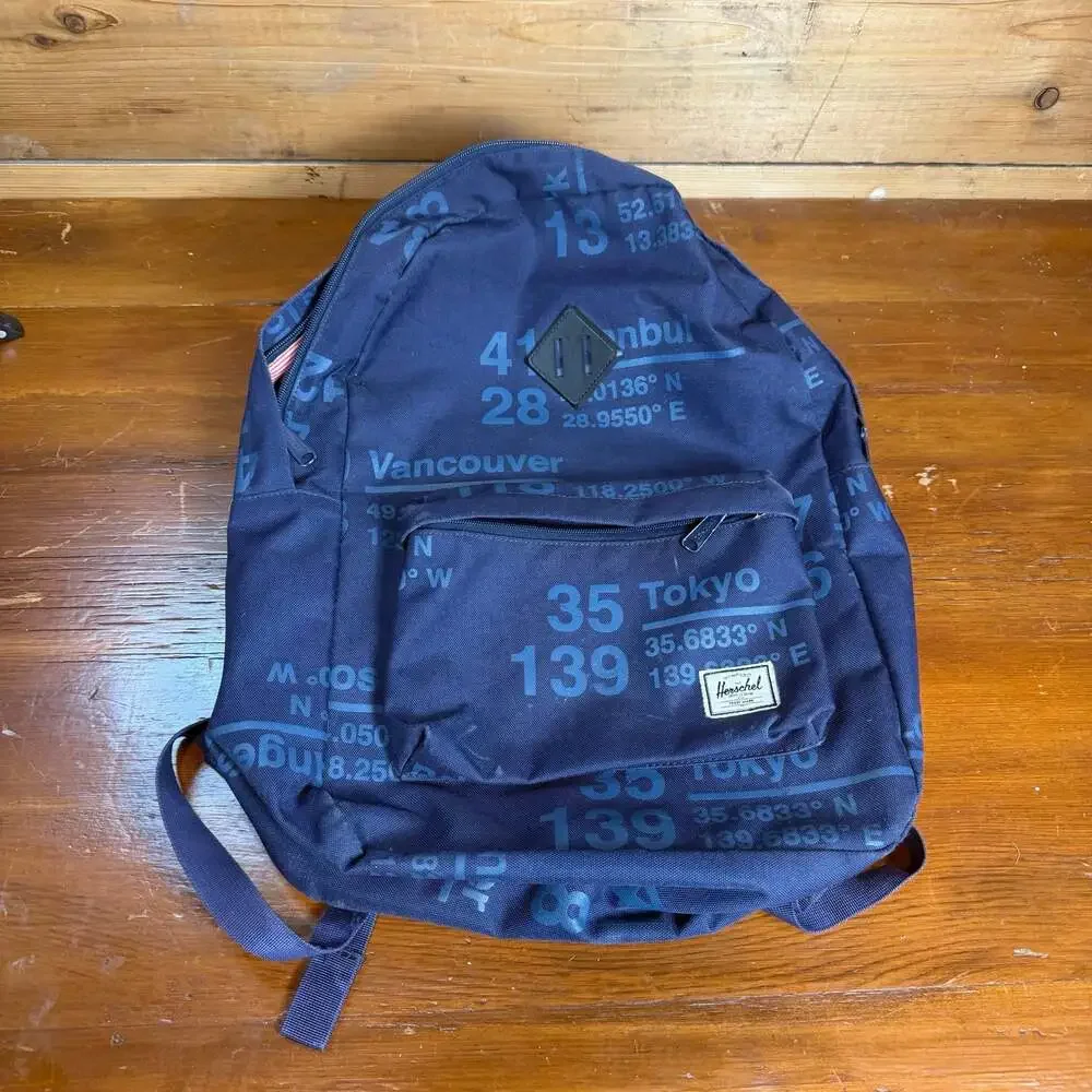 Herschel Classic Backpack Roll Call Blue Map Coordinates